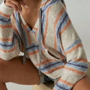 Flash Sale 🎈NEW Lucky Brand Baja Beach Stripe Pullover Women’s Knit Hoodie